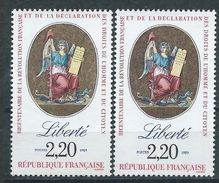 [15] Variété : N° 2573 Liberté Fond Du Médaillon Bistre-brun Au Lieu De Brun + Normal ** - Unused Stamps