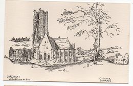 LARCHANT--Seine Et Marne--L'église Vue Du Sud, Cpsm 9 X 14  ,H.Vaillot Imp  -- Illustrateur  C.Oliver Edwards- - Larchant