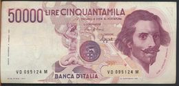 °°° ITALIA - 50000 LIRE BERNINI I° TIPO 25/01/1990 SERIE VD °°° - 50000 Lire