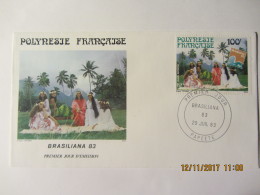 Enveloppe 1er Jour POLYNESIE FRANCAISE  BRASILIA 83 - Covers & Documents