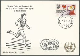 UNO WIEN 1992 Mi-Nr. 127 WEISSE KARTE - MOTIVA SINDELFINGEN 23.10.1992 - Covers & Documents