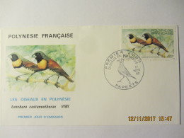 Enveloppe 1er Jour POLYNESIE Les Oiseaux En Polynésie  "VINI "  1982 - Briefe U. Dokumente