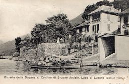 CARTOLINA DI  BRUSINO ARSIZIO BIRRERIA DELLA DOGANA AL CONFINE VIAGGIATA NEL 1910 - Brusino Arsizio