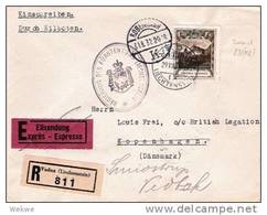 Lie062/ LIECHTENSTEIN -  Dienstsache 1932 Mi. D83 (11 ½) N. Dänemark (Brief, Cover, Letter, Lettre) - Lettres & Documents