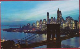 Night Fall In Lower Manhattan With Brooklyn Bridge, New York City 1967 (fold) - Manhattan