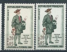 [15] Variété : N° 1285 Journée Du Timbre 1961 Cravate Verte Cote 140 € + Normal ** - Nuovi