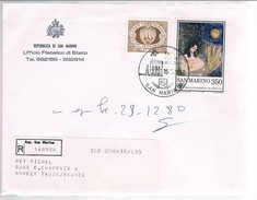 San Marino, 1980, San Marino-Annecy - Cartas & Documentos