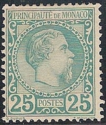 MONACO 1855 : 25 Cent Verde N.6  MH V.F. - Nuevos