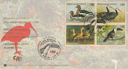 Nations Unies ONU United Nations Genève 2003 Yv478-81 Er Jour Toucan - Mechanical Postmarks (Advertisement)