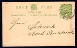 1900 - Zanzibar .  ½ Anna Postal Stationery Card - Used - Scarce - Zanzibar (...-1963)
