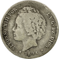 Monnaie, Espagne, Alfonso XIII, Peseta, 1894, Valencia, TB+, Argent, KM:702 - First Minting