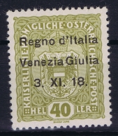 Italy:   VENEZIA GIULIA Sa  10 MH/* Flz/ Charniere 1918  2 X - Vénétie Julienne