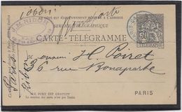 France Pneumatique - Chaplain 30 C Noir - Carte Télégramme - Pneumatische Post