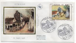 1983--FDC Soie - UTRILLO (Le Lapin Agile" --- Cachet  PARIS - 75 - 1980-1989