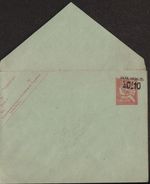 Entier 15c Mouchon Retouché Surcharge Taxe Réduite à 0,10 Enveloppe Papier Vert-gris Format 123x96mm Date 314, Neuf - Standard Covers & Stamped On Demand (before 1995)