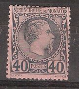 MONACO 1885, Prince Charles III , Yvert N° 7, 40 C Bleu / Rose, Neuf * / MH  TB Cote 120 Euros - Nuevos
