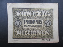 BILLET REICHSBANKNOTE (V1719) FUNFZIG MILLIONEN MARK (2 Vues) PHOENIX Dusseldorf 15/09/1923 - 50 Mio. Mark