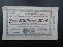 BILLET NOTGELD (V1719) ZWEI MILLIONEN MARK (2 Vues) Stadt Und Landkreis GELSENKIRCHEN 22/08/1923 375781 - 2 Miljoen Mark