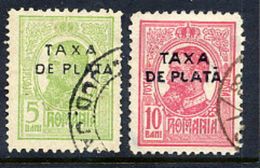 ROMANIA 1918 Postage Due Overprints Perforated 11½, Used.  Michel 40-41, SG D673-74 Cat. £27 - Impuestos