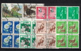 Japan, 7x Blocks Of 4 (o), Used - Lots & Serien