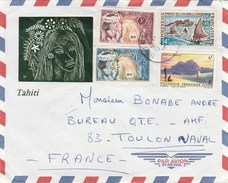 POLYNESIE FR YT 27+28+31+39  SUR LETTRE  5/9/67 POUR TOULON NAVAL - TDA200B - Lettres & Documents