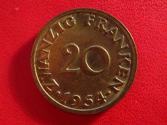 Saarland - 20 Francs Franken 1954 5592 - Sonstige & Ohne Zuordnung
