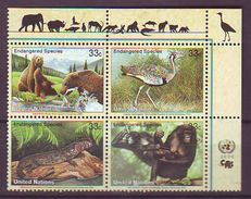 U.N. N.Y. - 2000 Endangered Species 4 V. Mint ** - Unused Stamps