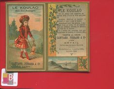 LYON LE KOULAO  POTAGE SANTIARD FERRAND CALENDRIER CHROMO DORÉ NON PLIÉ 1887 - Kleinformat : ...-1900