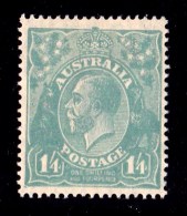 Australia 1927 King George V 1/4d Greenish Blue Small Multiple Wmk P14 MH - Nuevos