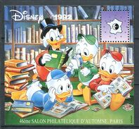 212 FRANCE CNEP 1992 - Yvert 16 - DISNEY Picsou Riri Fifi Loulou - Feuillet Numerote Neuf (MNH) Sans Trace De Charniere - Afgestempeld