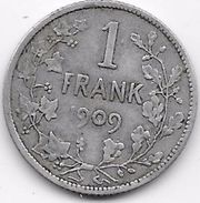 Belgique - 1 Franc 1909 - Argent - 1 Franc