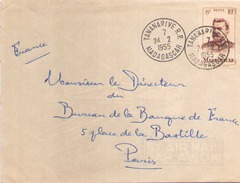 MADAGASCAR ENVELOPPE DU 24 FEVRIER 1955 DE TANANARIVE POUR PARIS - Lettres & Documents