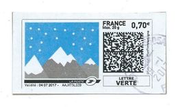 V 29 - MONTIMBREENLIGNE - MONTAGNE NEIGE  (Lettre Verte) - Printable Stamps (Montimbrenligne)