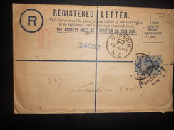 New Zeland Lettre Recommande De Dunedin 1904 Pour London - Briefe U. Dokumente