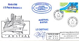 TAAF. N°208 De 1996 Sur Enveloppe Ayant Circulé. Navire De Grande Pêche "Austral". - Barcos Polares Y Rompehielos