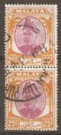 Selangor 1949  SG  103  25c  Fine Used Pair - Selangor