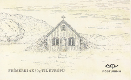 Iceland 2015 MNH Sc 1385a Booklet Of 4 Windmill, Turf Church - Architecture - Postzegelboekjes