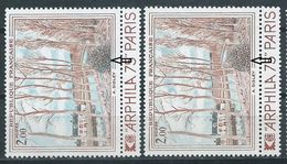 [16] Variété : N° 1812 Sisley Buisson Brun Au Lieu De Vert + Normal  ** - Unused Stamps
