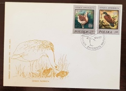 POLOGNE Oiseaux, Pajaros, Aves, Birds, Rapaces, Yvert N°235/36 Enveloppe 1er Jour, FDC  1977 - Eagles & Birds Of Prey