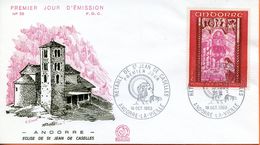 Andorre,Andorra ;  FDC 1969 " Retable De Saint Jean De Caselles " - Brieven En Documenten