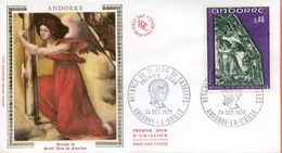 Andorre,Andorra ;  FDC 1970 " Fresques De Saint Jean De Caselles " - Brieven En Documenten