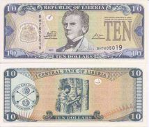 Liberia P-27f 10 Dollars 2011 UNC - Liberia