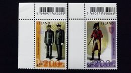 Island 1026/7 **/mnh, Uniformen: 200 Jahre Isländische Polizei - Nuevos