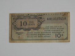 10 Ten Cents - Série 461  - Military Payment Certificate 1946    **** EN ACHAT IMMEDIAT ****  Billet Assez Rare !! - 1946 - Reeksen 461