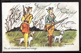 REPRODUCTION ILLUSTRATION - Illustration De Bonnotte - Chasseuses Et Pluie - Bonnotte