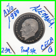 ALEMANIA - GERMANY MONEDA DE 2.00 DM. AÑO 1980-G CALIDAD  PROOF S/C - 2 Marchi