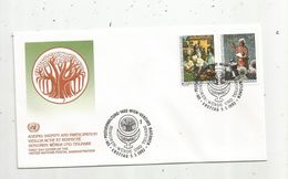 Timbre, FDC, 1 Er Jour  , UNITED NATIONS, 1400 Wien ,1993 , Vieillir Actif Et Respecté - Brieven En Documenten