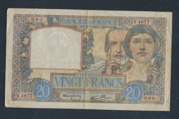 Frankreich Pick-Nr: 92b (1941), Gelocht Stark Gebraucht (IV) 1941 20 Francs (7497790 - Otros & Sin Clasificación