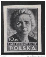 POLAND 1946 POLISH CULTURE BLACK PRINT MARIE CURIE MNH Nobel Prize Scientist France Chemistry Science - Unclassified