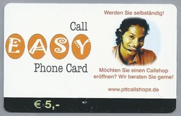 DE.- Duitsland. Call EASY Phone Card.  € 5,00. PTT, Kettwiger Strasse 29, Essen. 2 Scans. - GSM, Cartes Prepayées & Recharges
